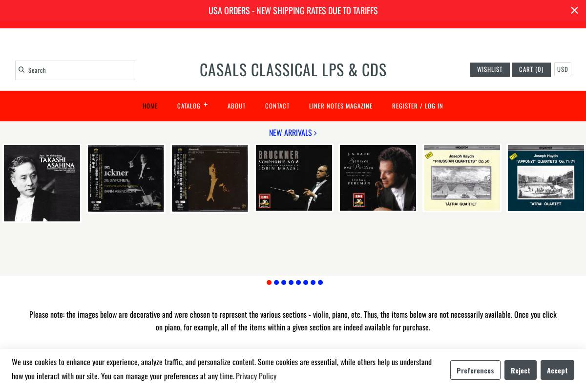 casals-classical.com homepage screenshot