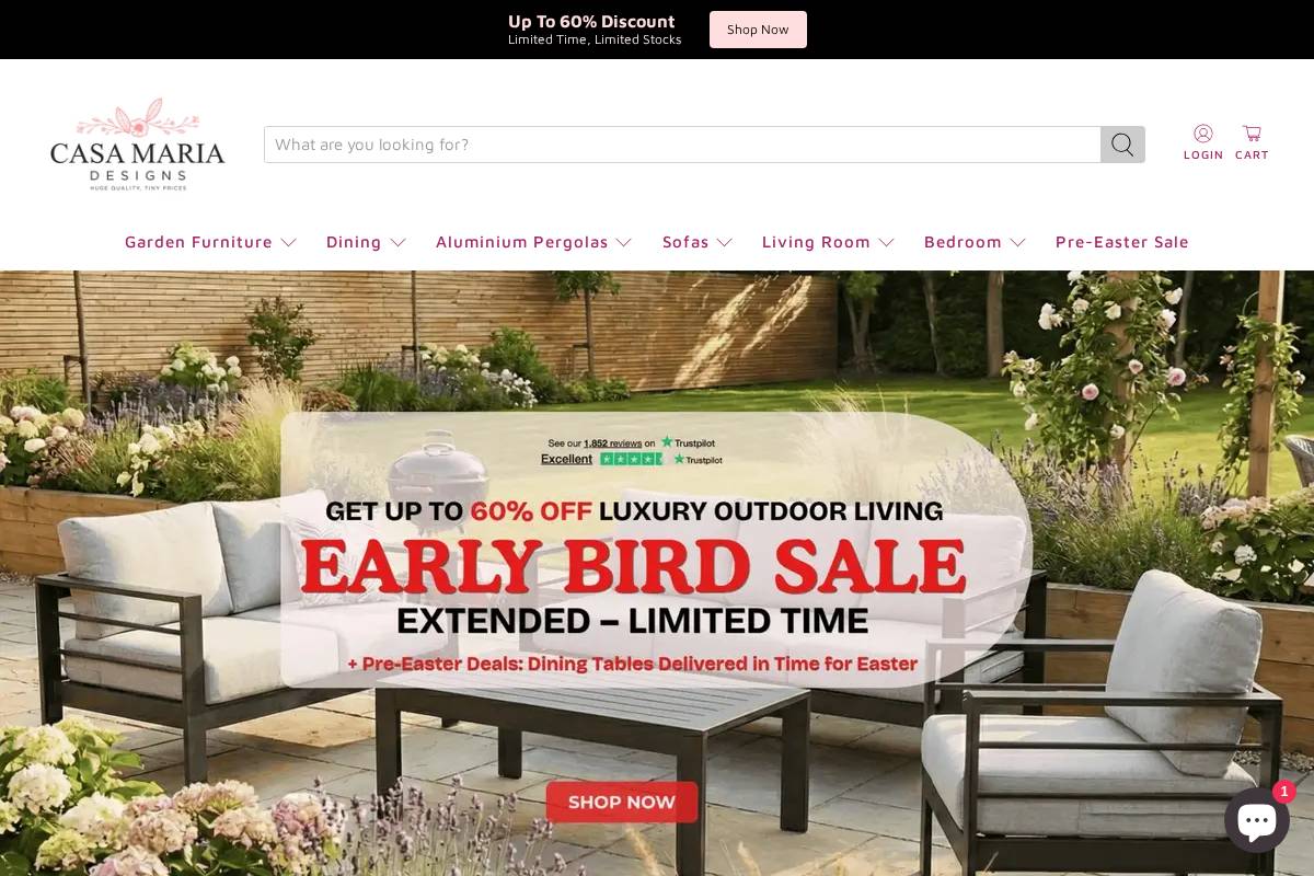 Casa Maria Designs homepage screenshot