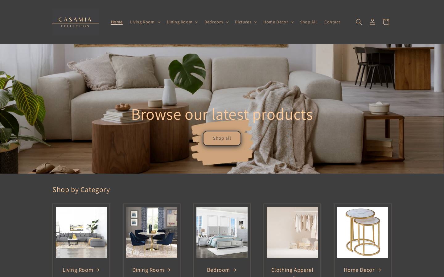 casamiacollection.com homepage screenshot