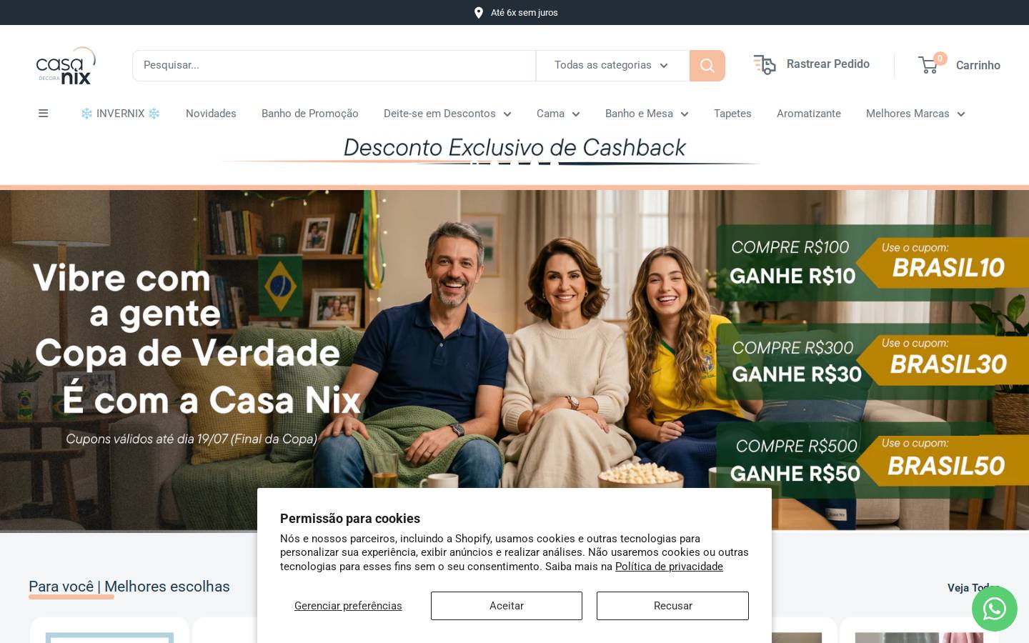 casanix.com.br homepage screenshot