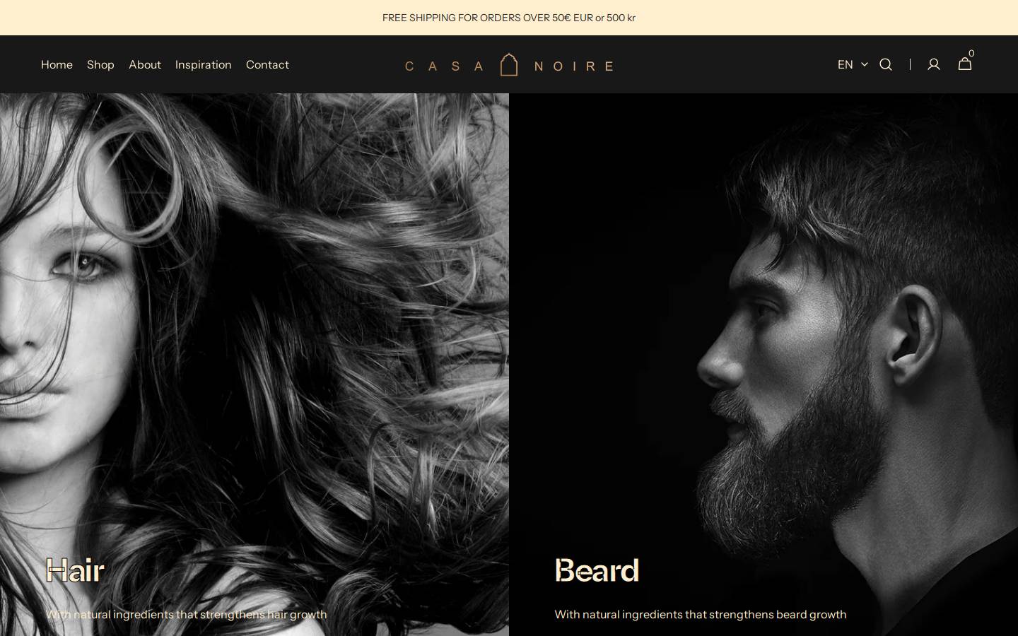 casanoire.se homepage screenshot