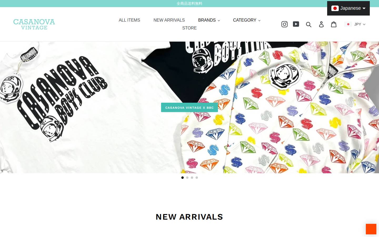 casanova-vintage.com homepage screenshot