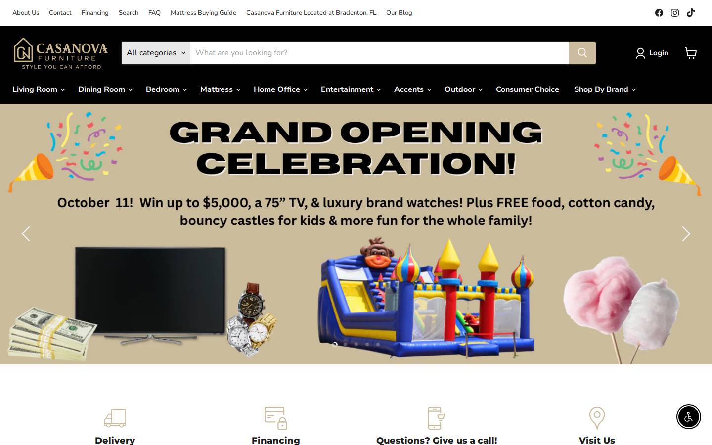 casanovafurniture.com homepage screenshot
