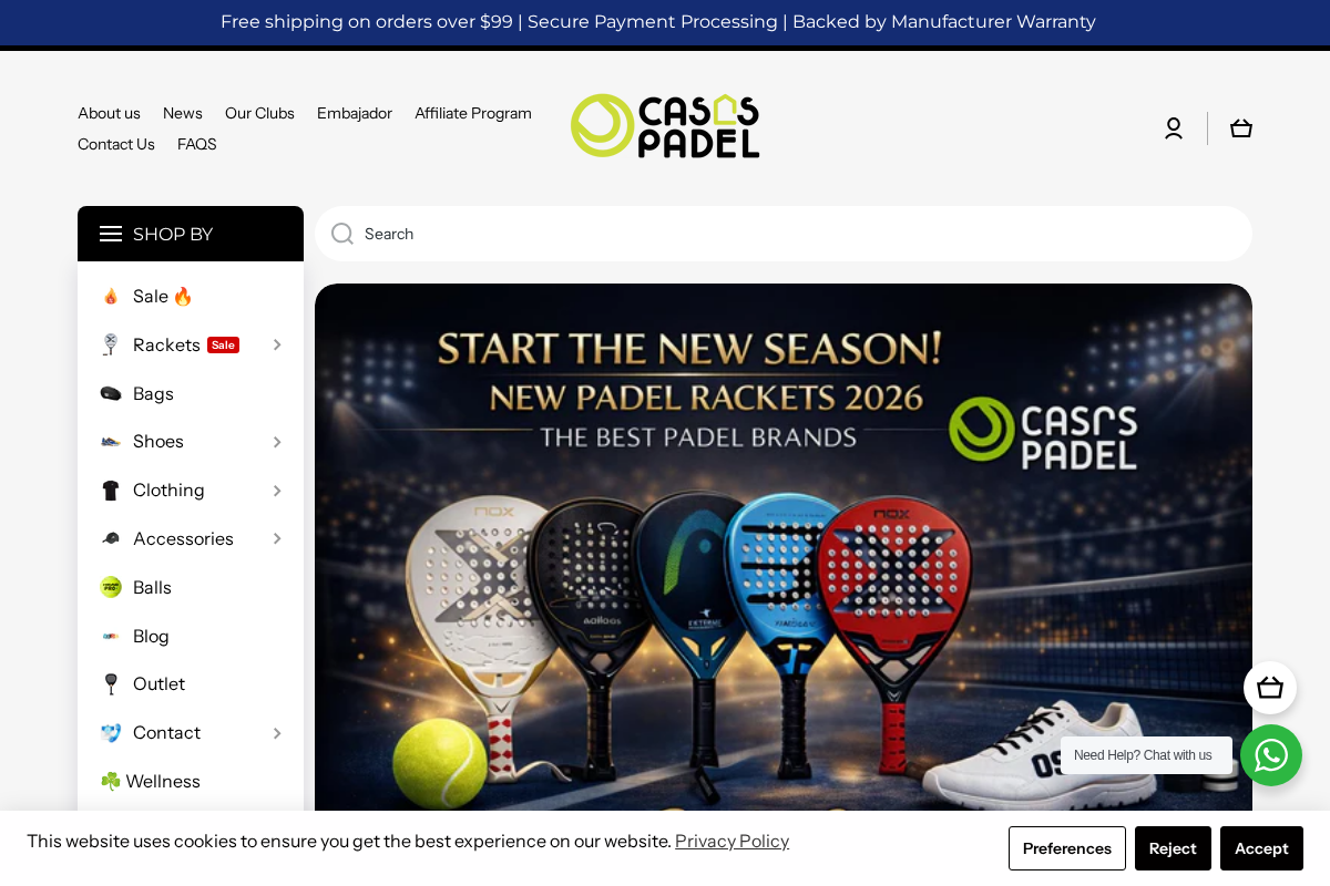 Casas Padel homepage screenshot