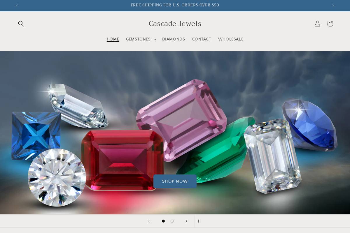 cascadejewels.com homepage screenshot