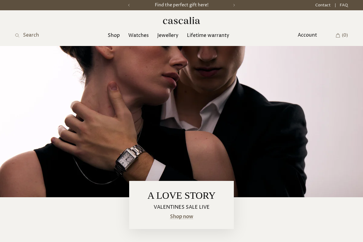 Cascalia homepage screenshot