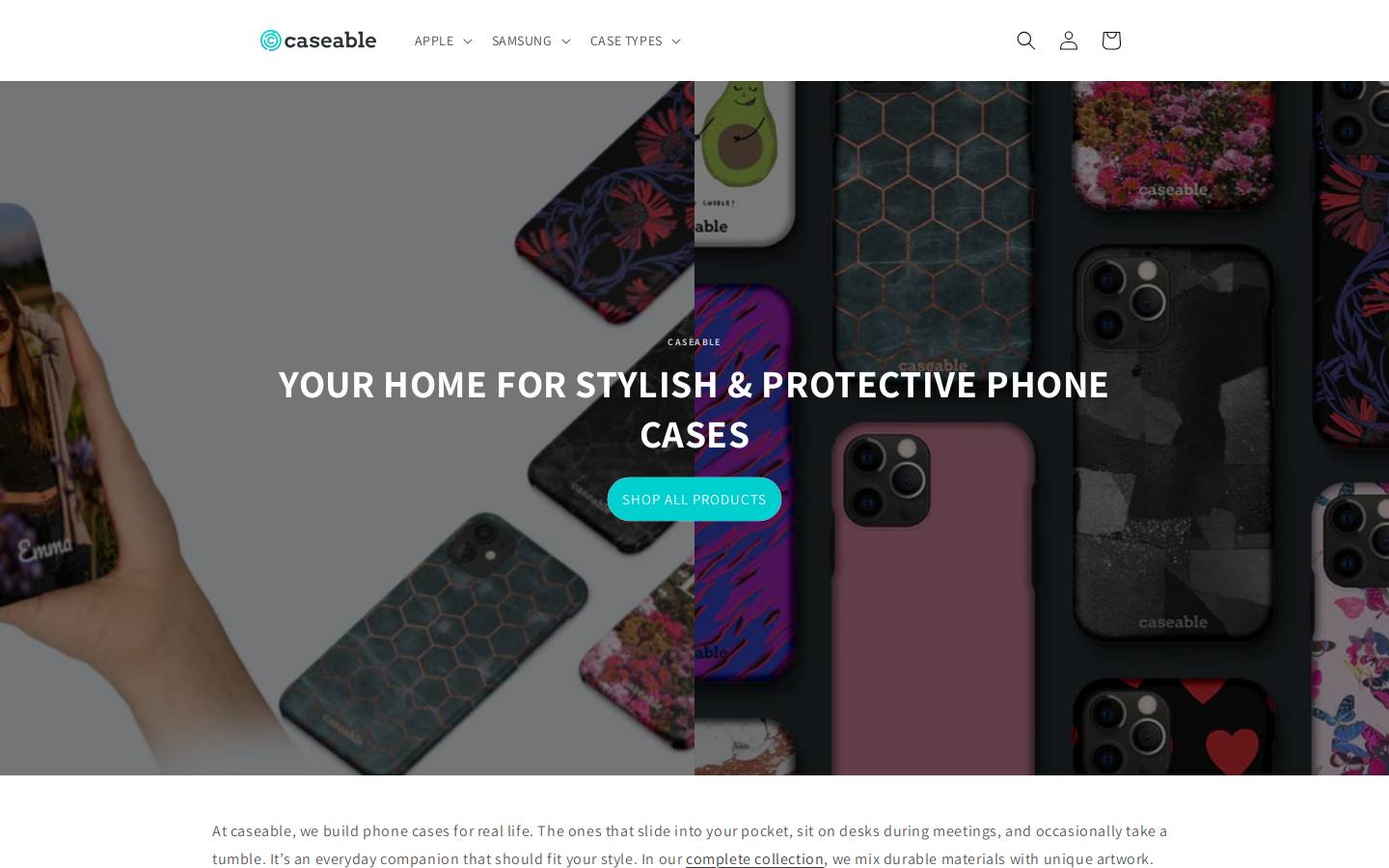 caseable homepage screenshot