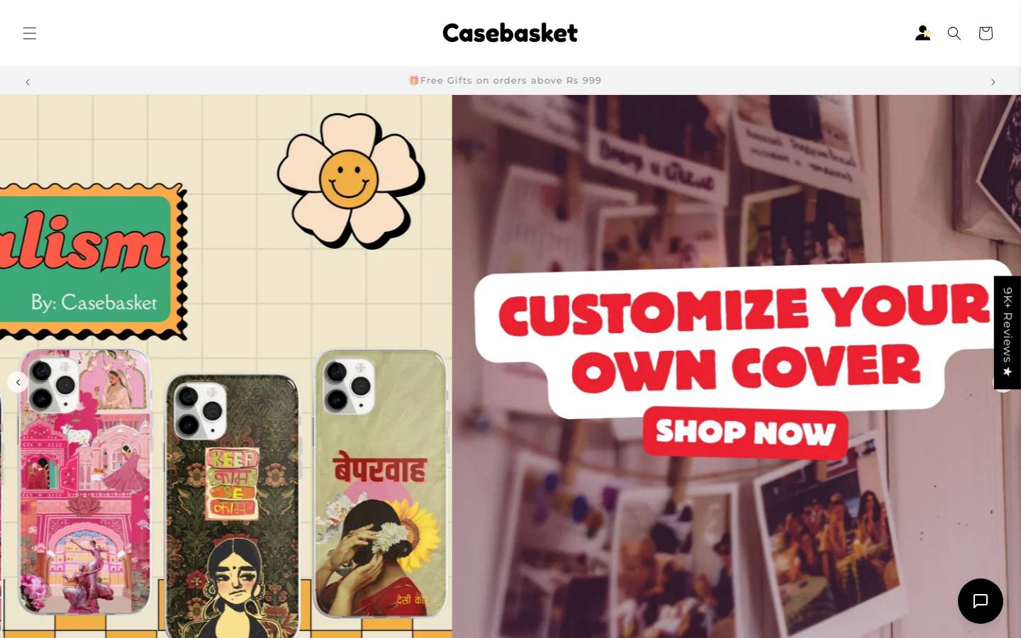 casebasket.in homepage screenshot