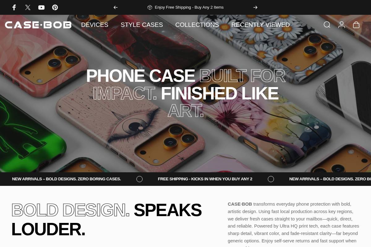 CASE·BOB homepage screenshot
