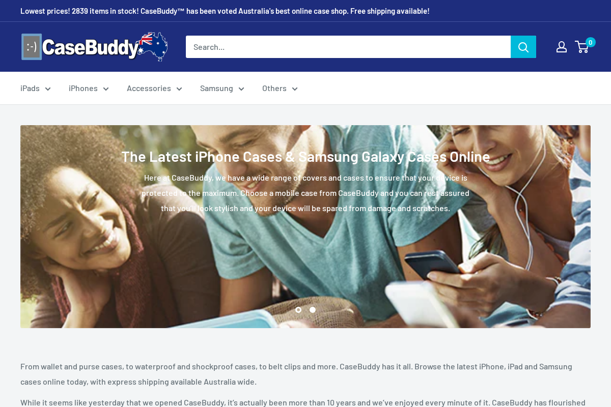 CaseBuddy homepage screenshot