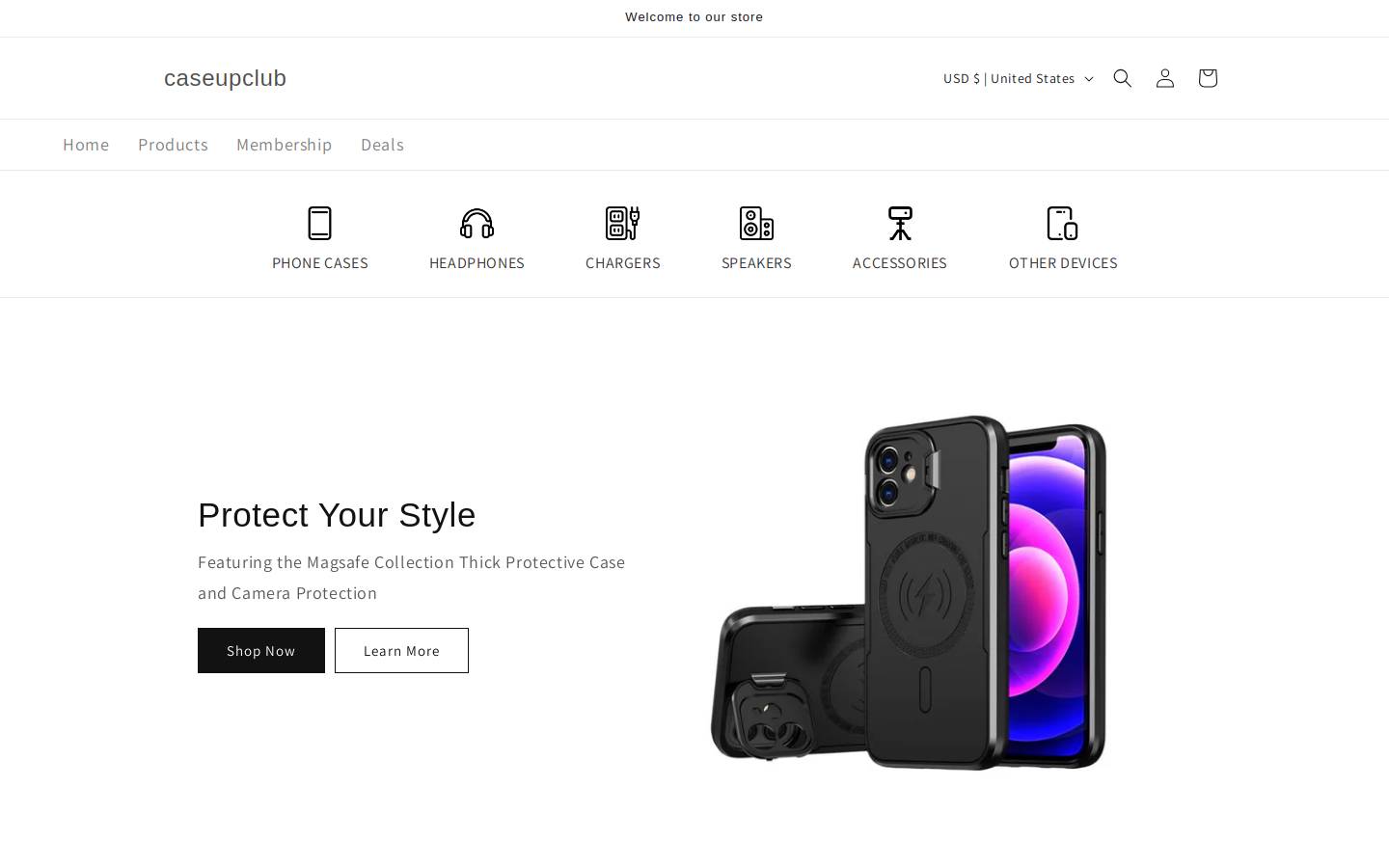 Case Club homepage screenshot