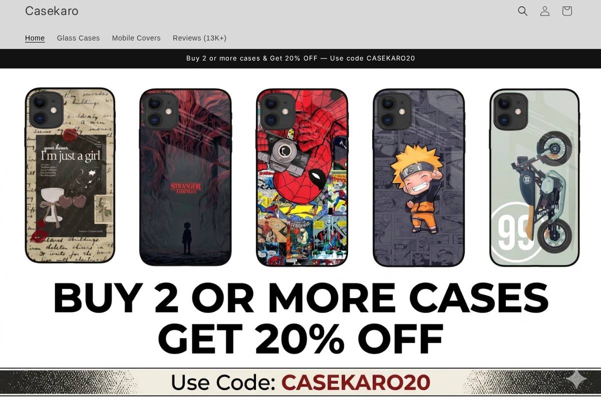 casekaro.com homepage screenshot