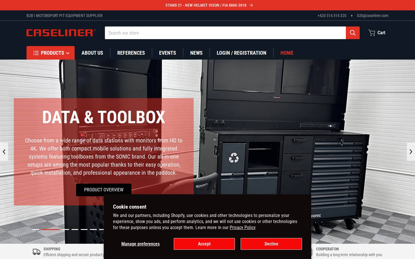 caseliner.com homepage screenshot