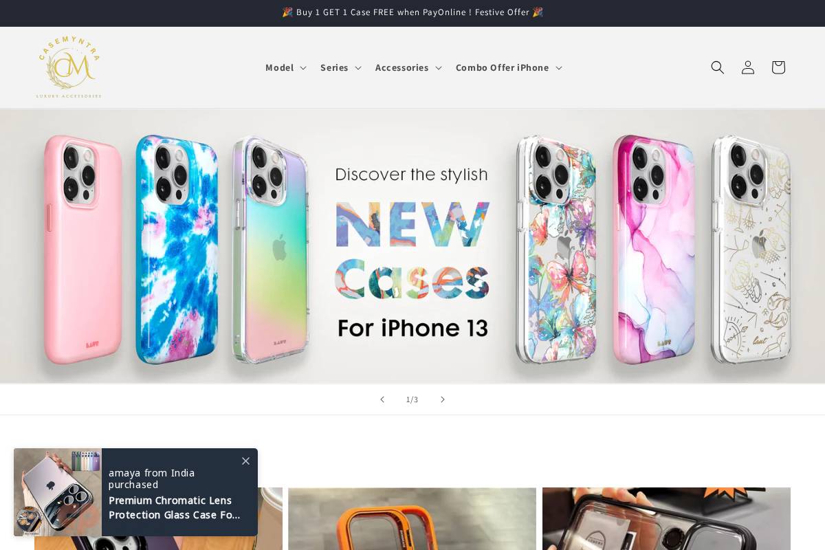 casemyntra.com homepage screenshot