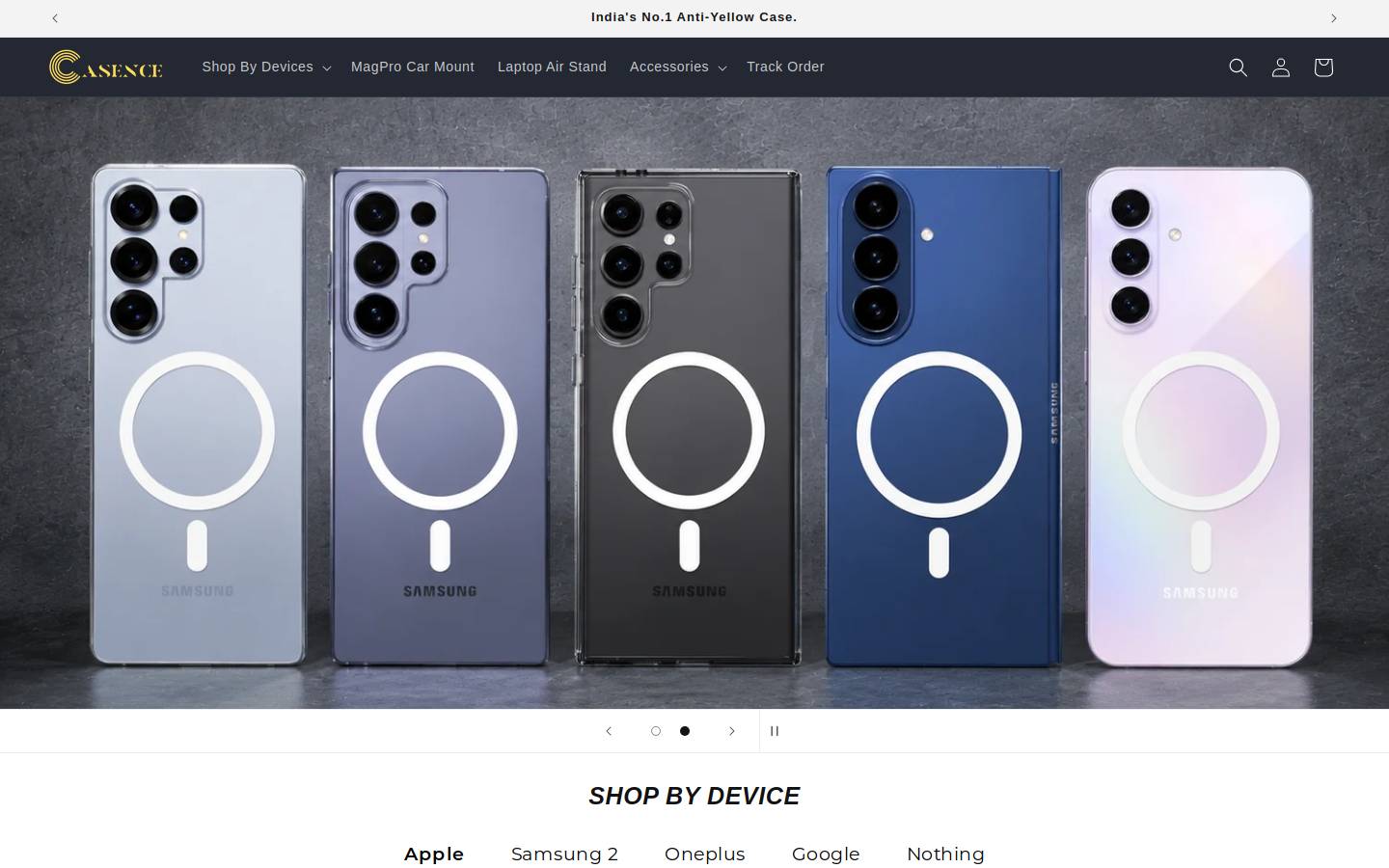 Casence homepage screenshot