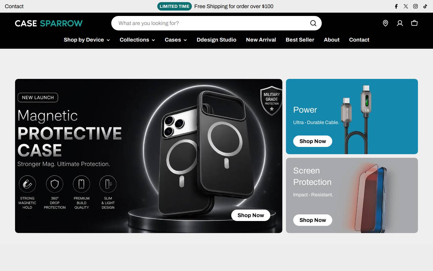 casesparrow.com homepage screenshot