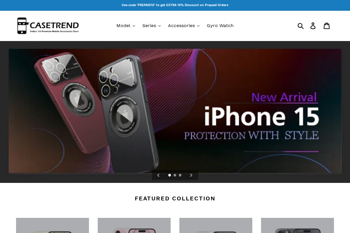 Casetrend homepage screenshot