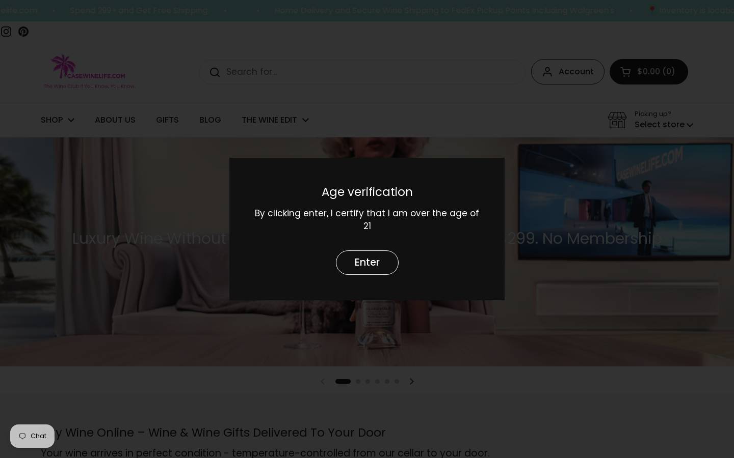 casewinelife.com homepage screenshot