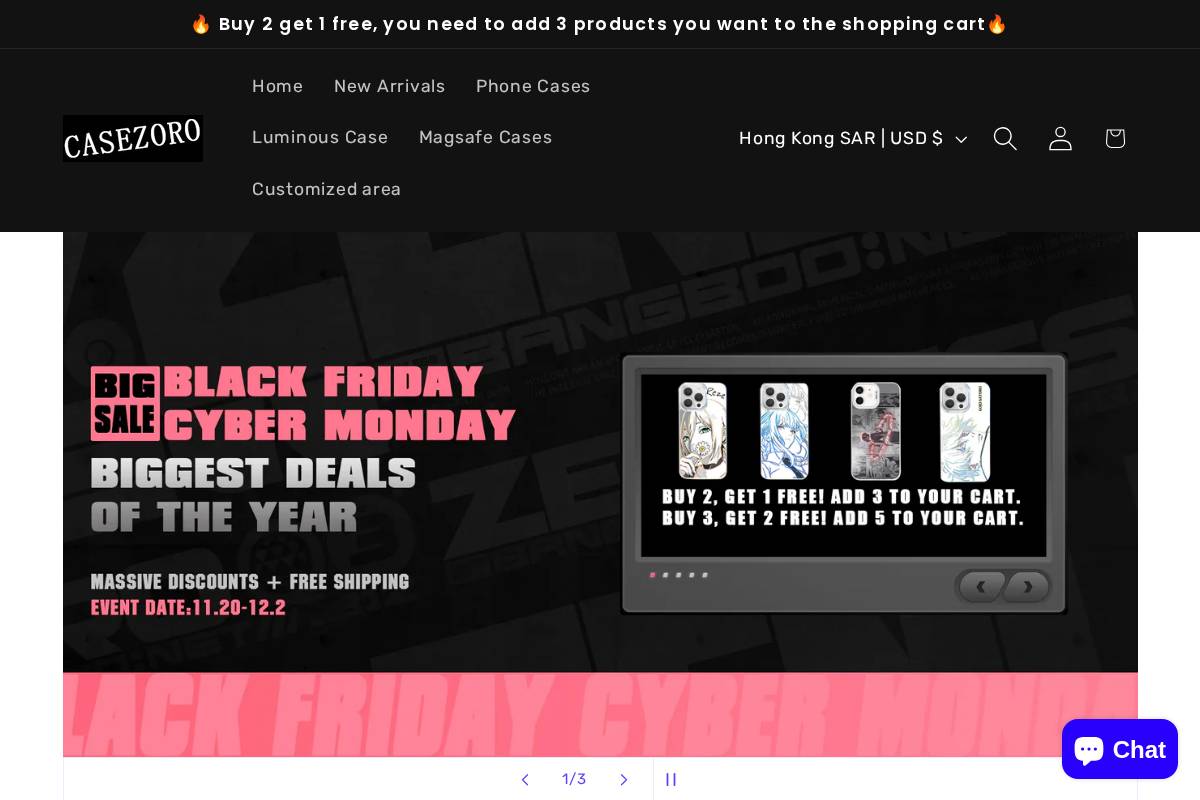 casezoro.com homepage screenshot