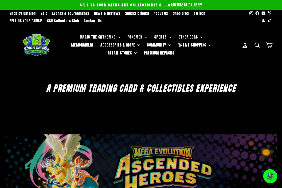 Cash Cards Unlimited homepage screenshot