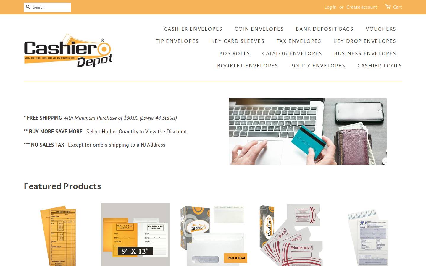 Cashierdepot homepage screenshot