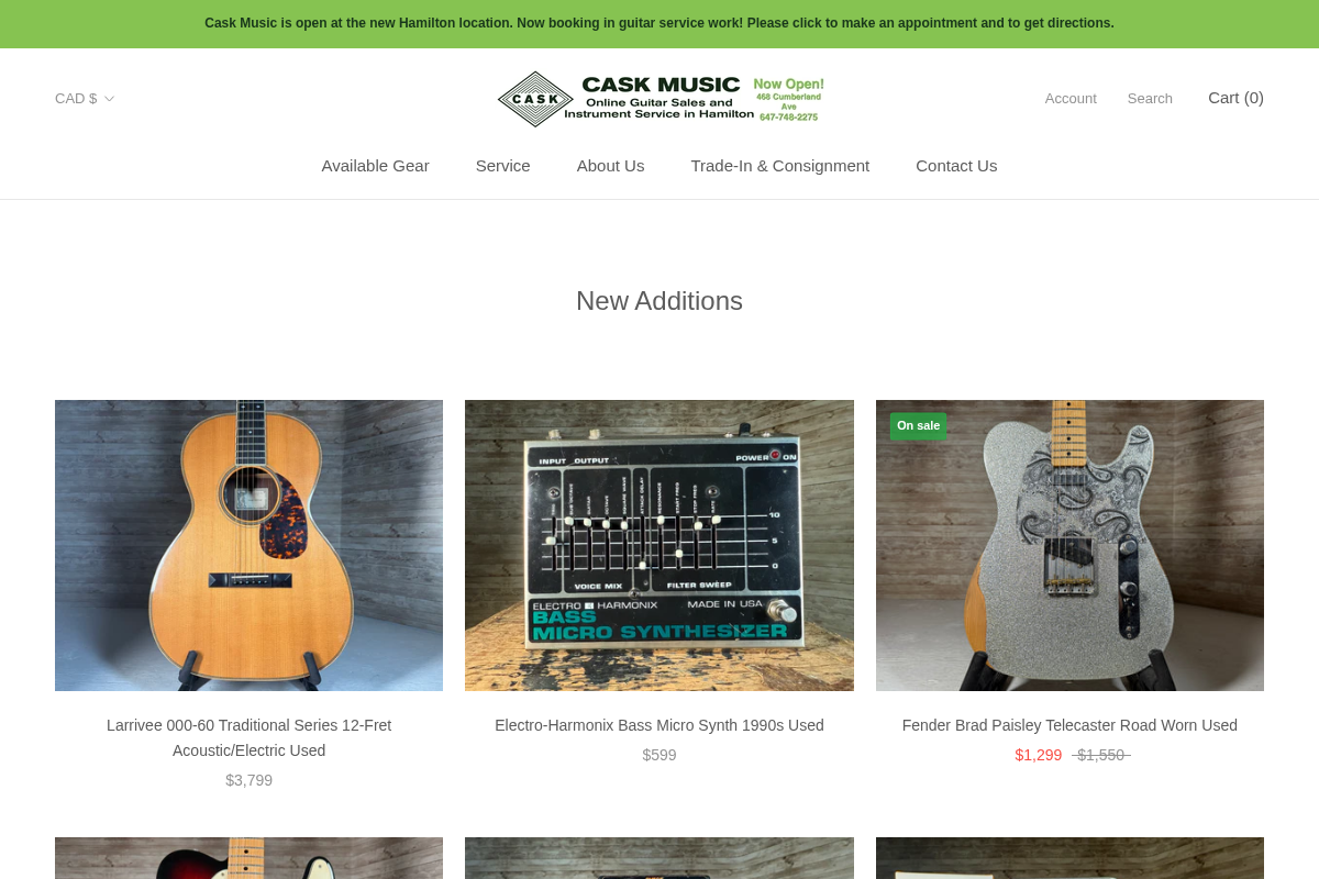 Cask Music homepage screenshot