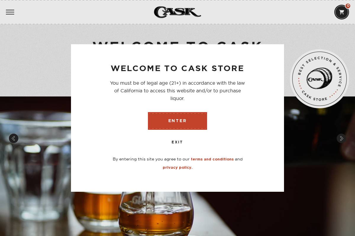 caskstore.com homepage screenshot