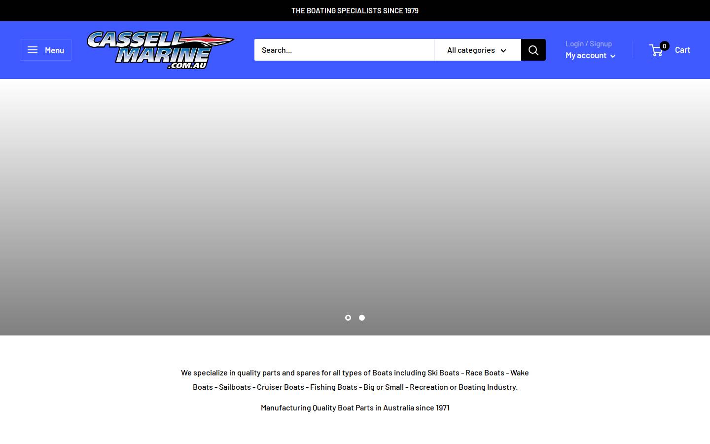 cassellmarine.com.au homepage screenshot