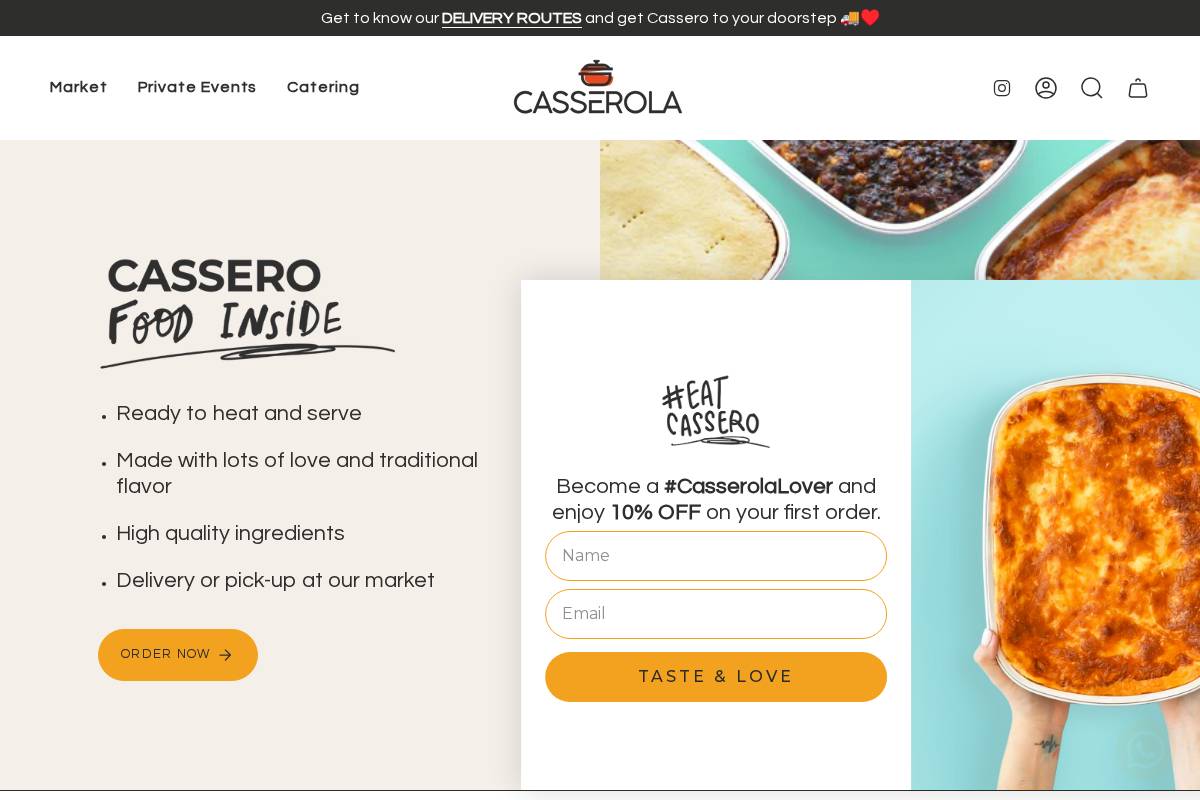 casserolamarket.com homepage screenshot