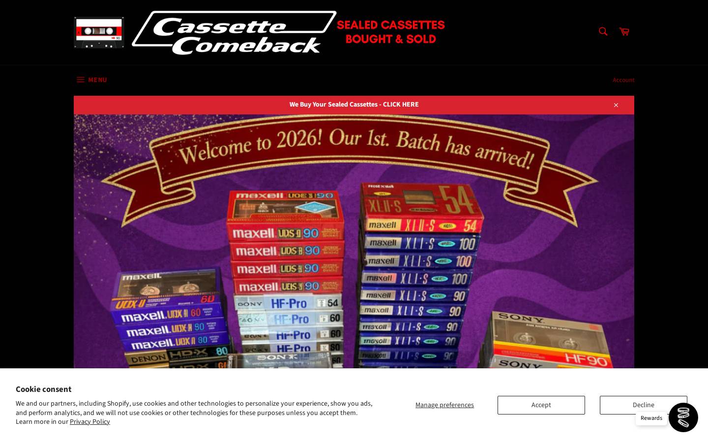 cassettecomeback.com homepage screenshot