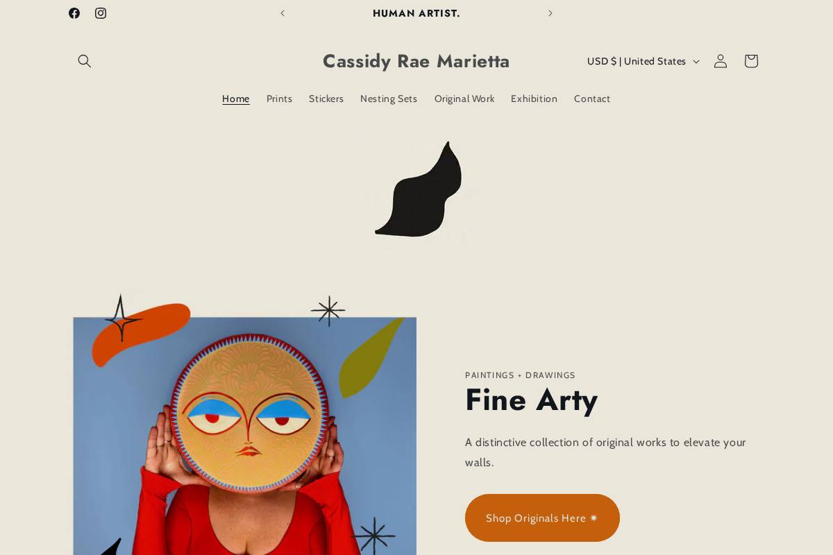 cassidyraemarietta.com homepage screenshot