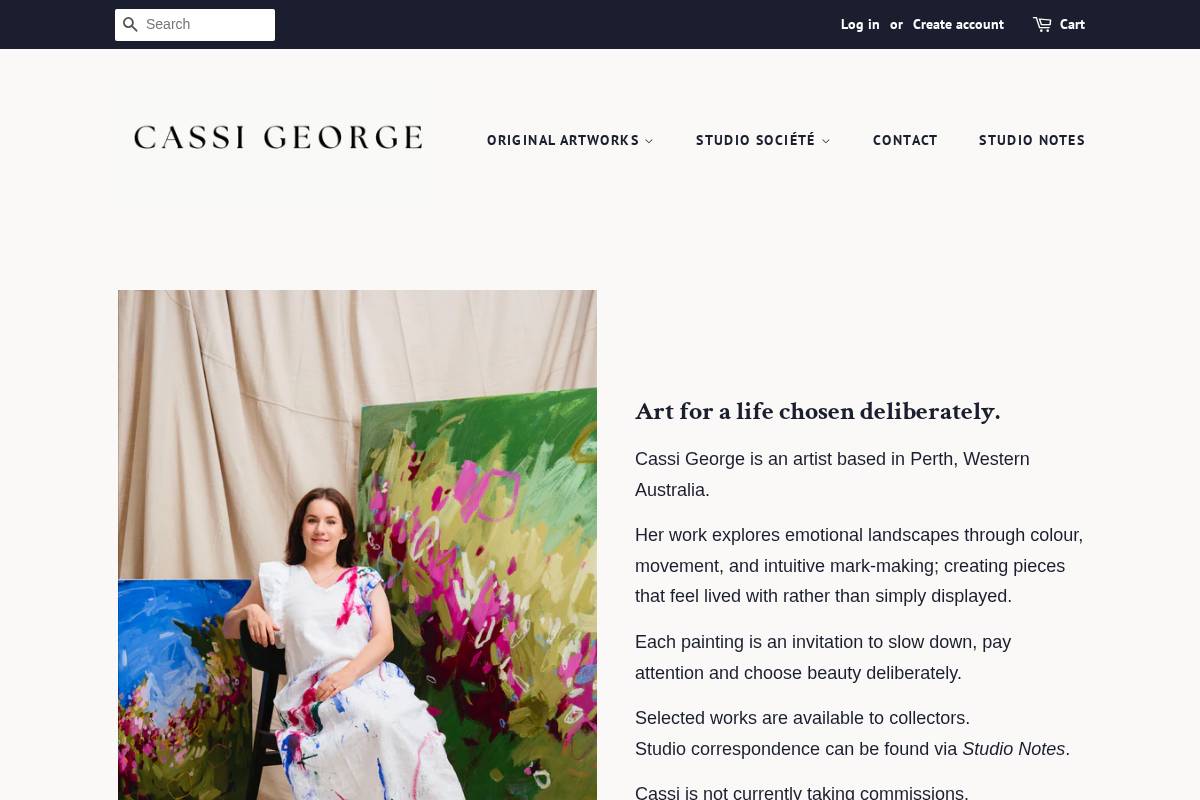 cassigeorgeart.com homepage screenshot