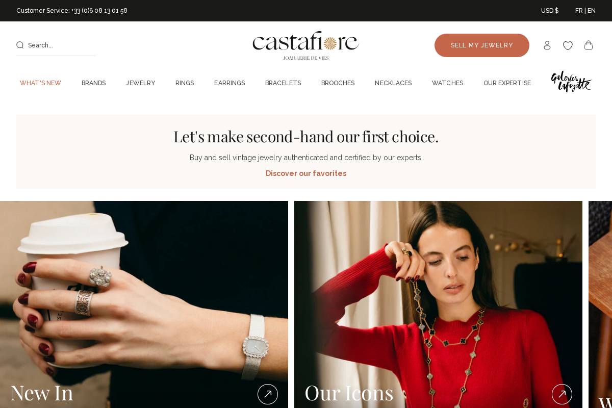 castafiore.com homepage screenshot