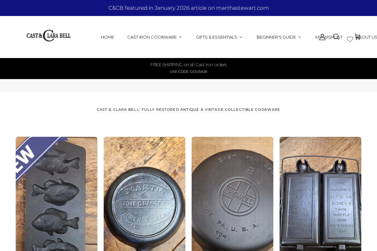 Cast & Clara Bell homepage screenshot