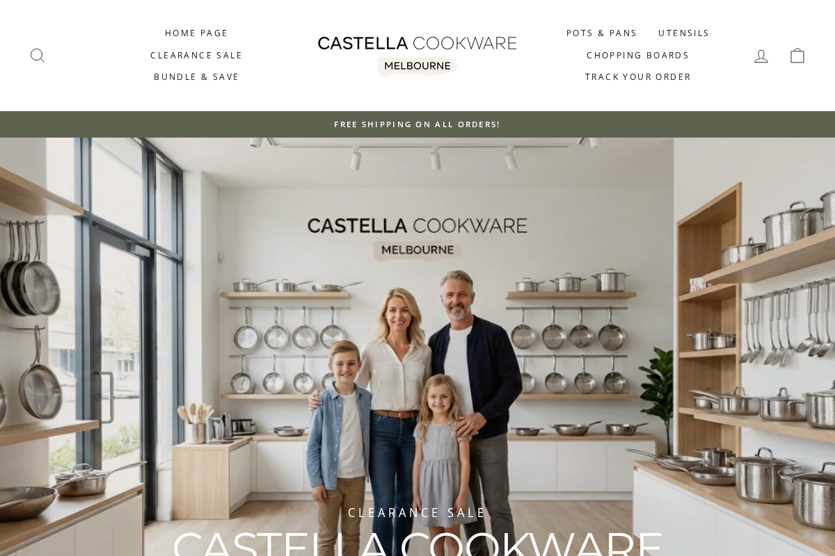 castellacookware.au homepage screenshot
