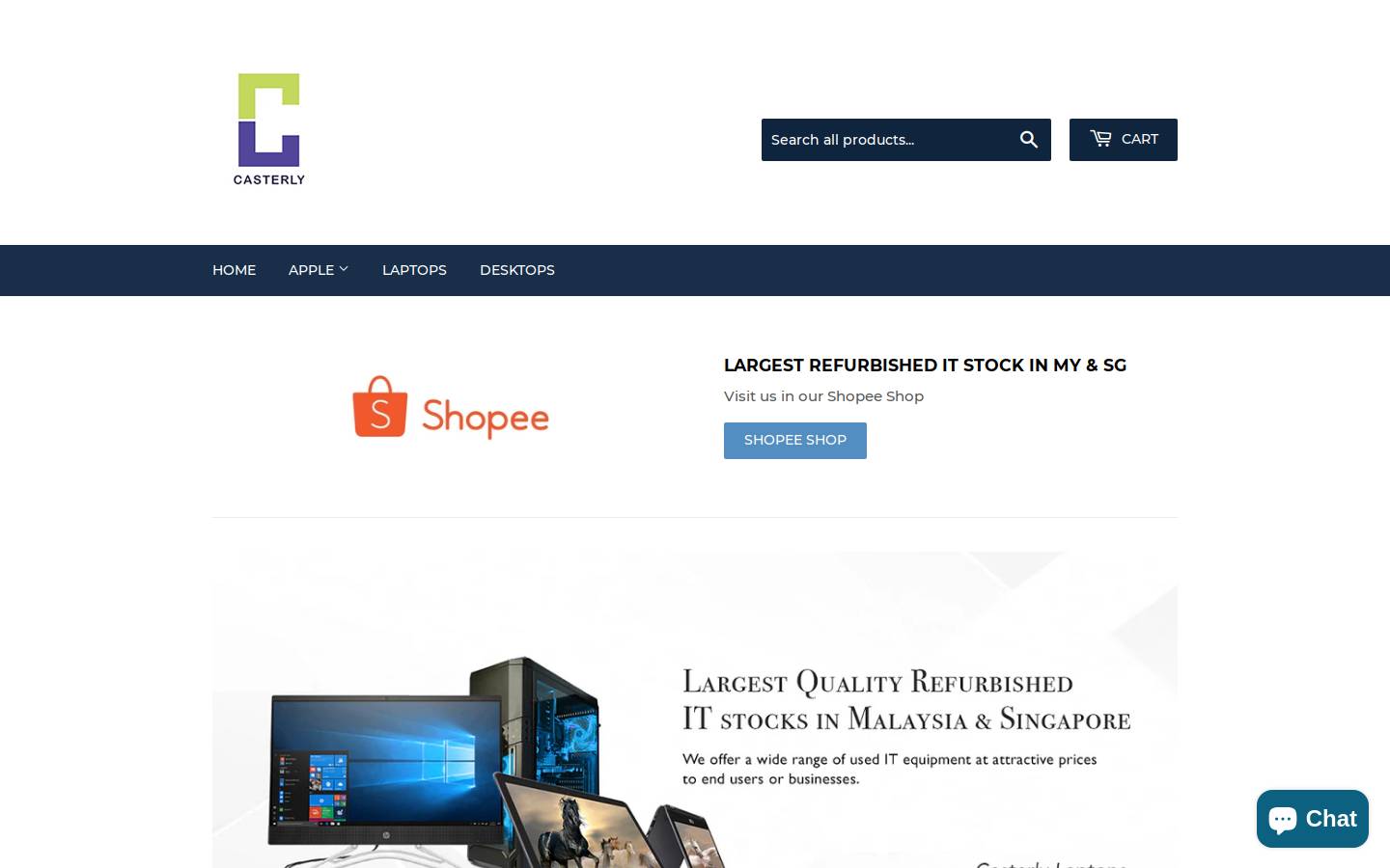 casterlylaptops.com homepage screenshot