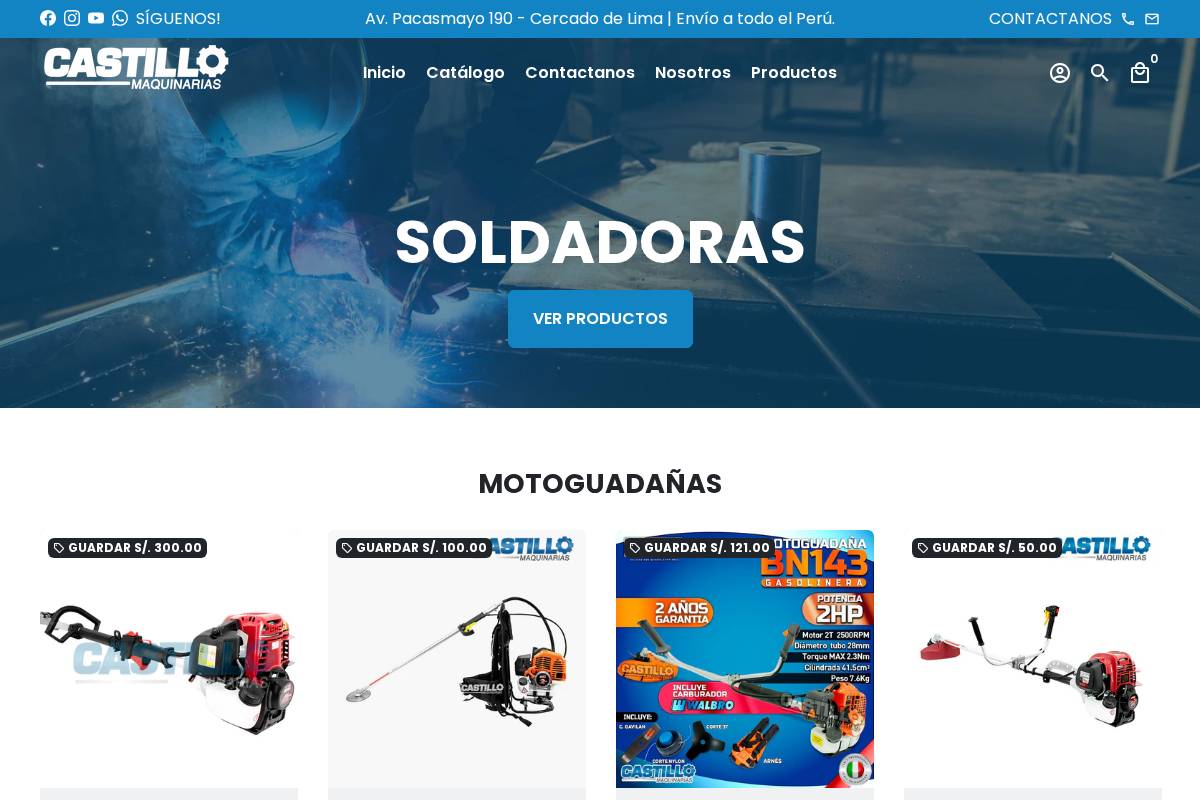 castillomaquinarias.pe homepage screenshot