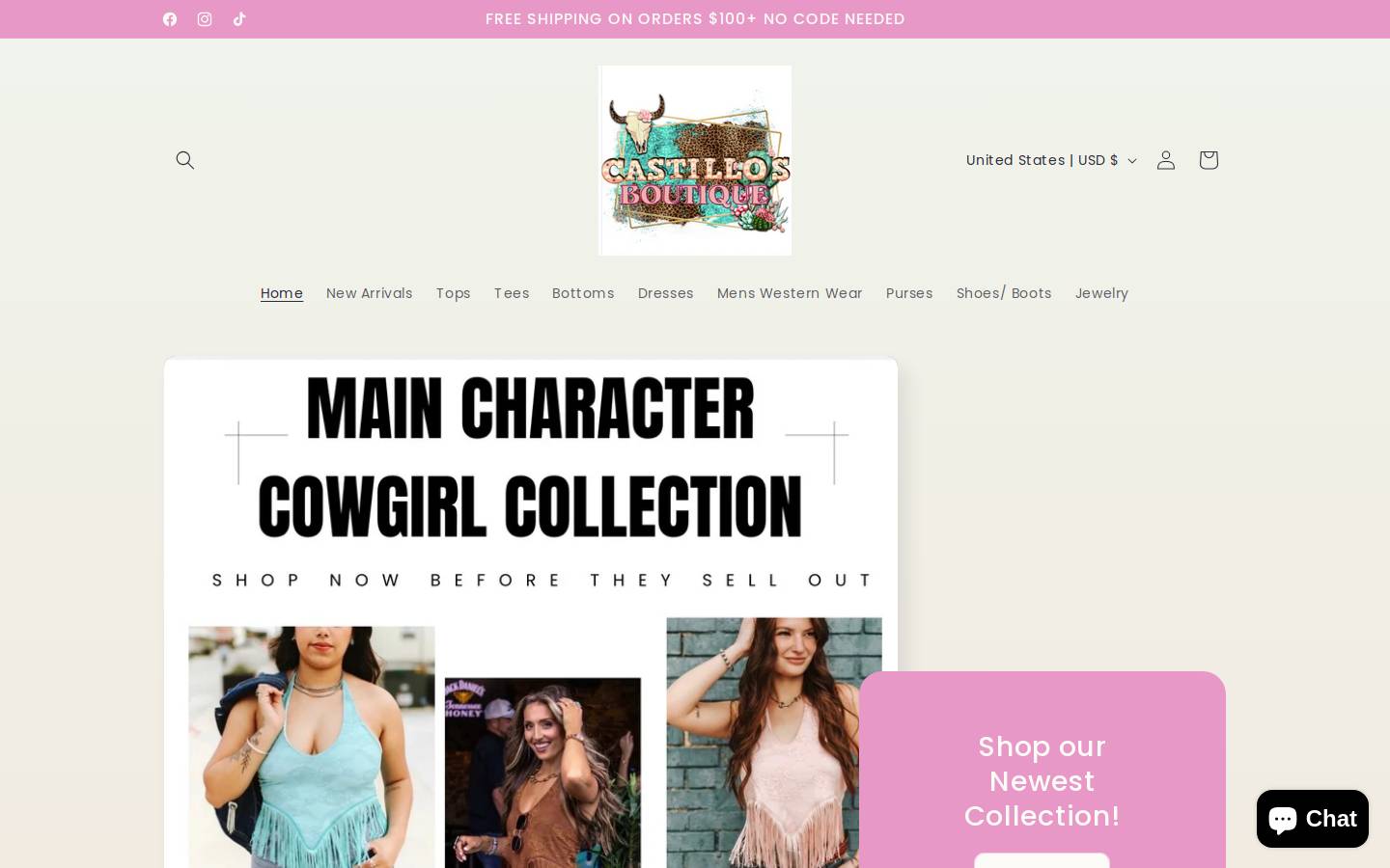 castillosboutique.com homepage screenshot