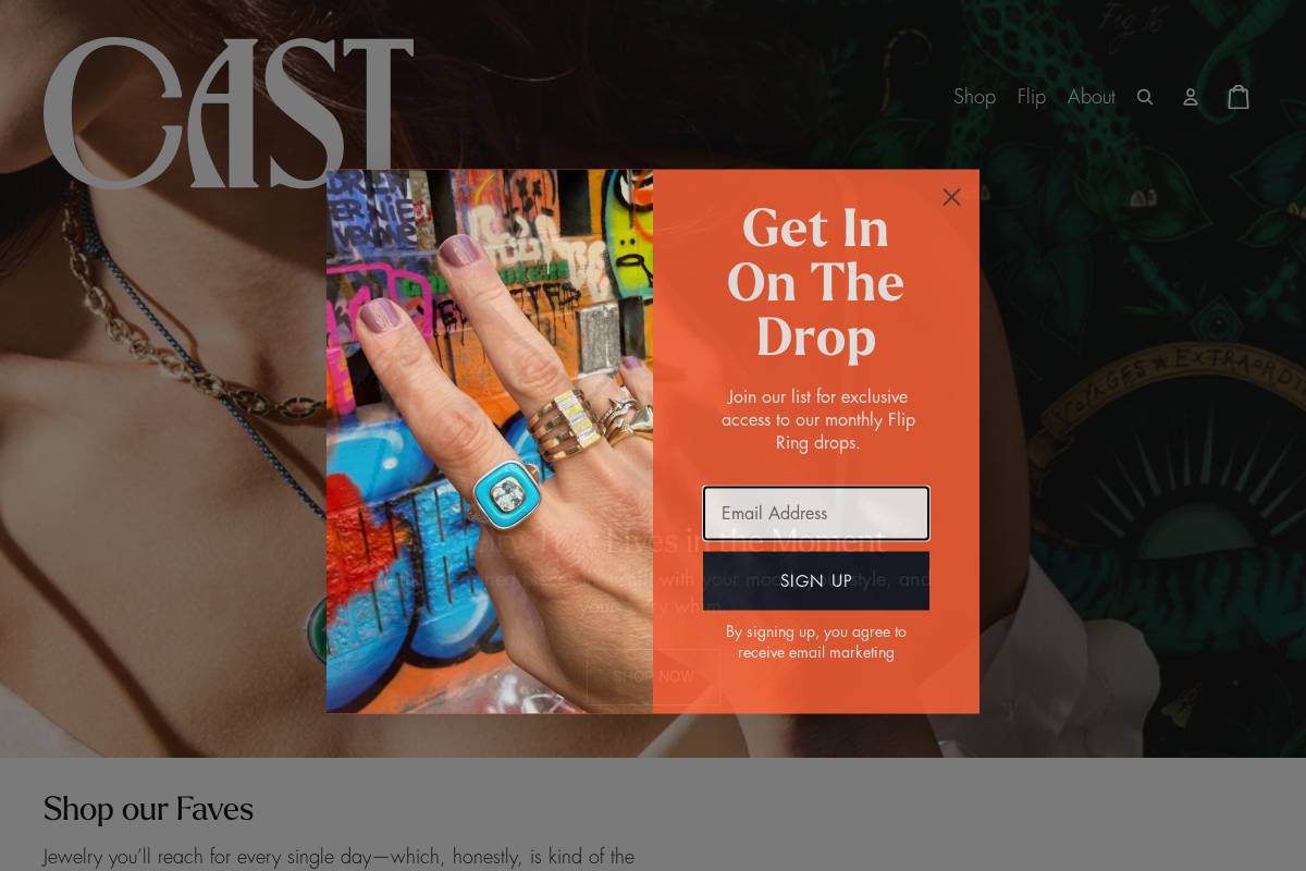 castjewelry.com homepage screenshot