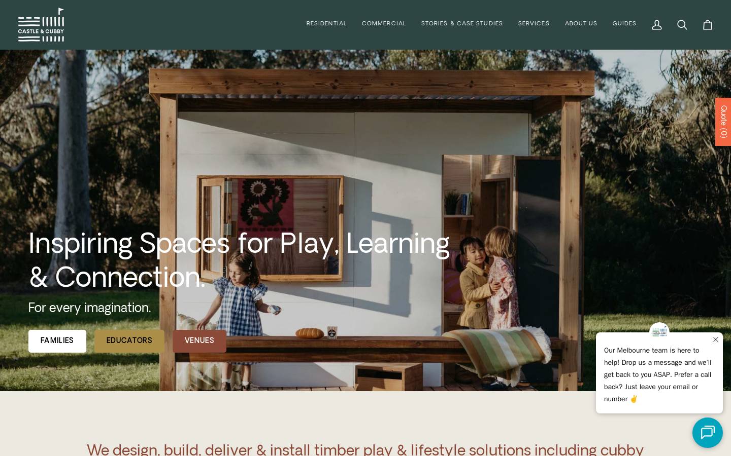 castleandcubby.com.au homepage screenshot