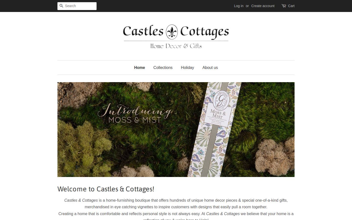 castlesandcottagesonline.com homepage screenshot