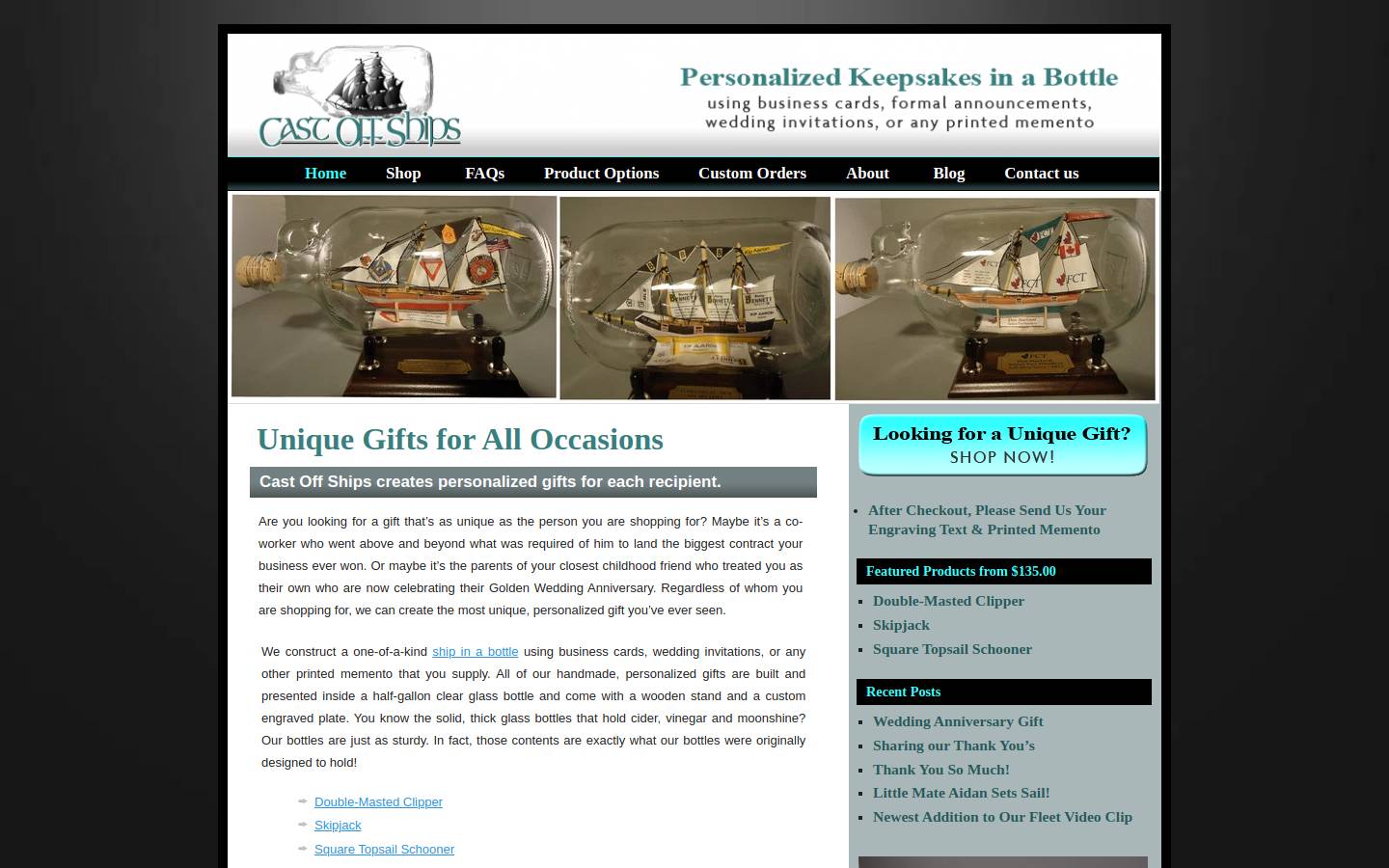 castoffships.com homepage screenshot