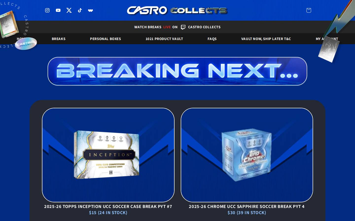 castrocollects.com homepage screenshot