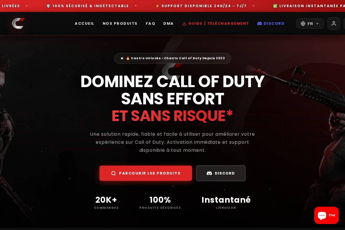 Castrounlocks homepage screenshot