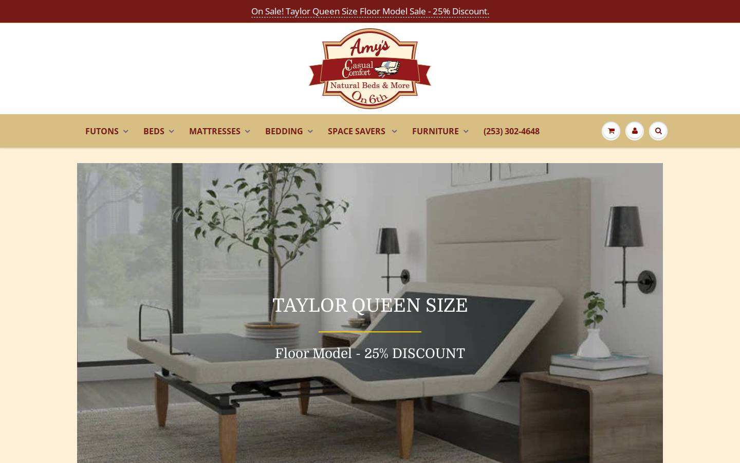 casualcomfortfutons.com homepage screenshot