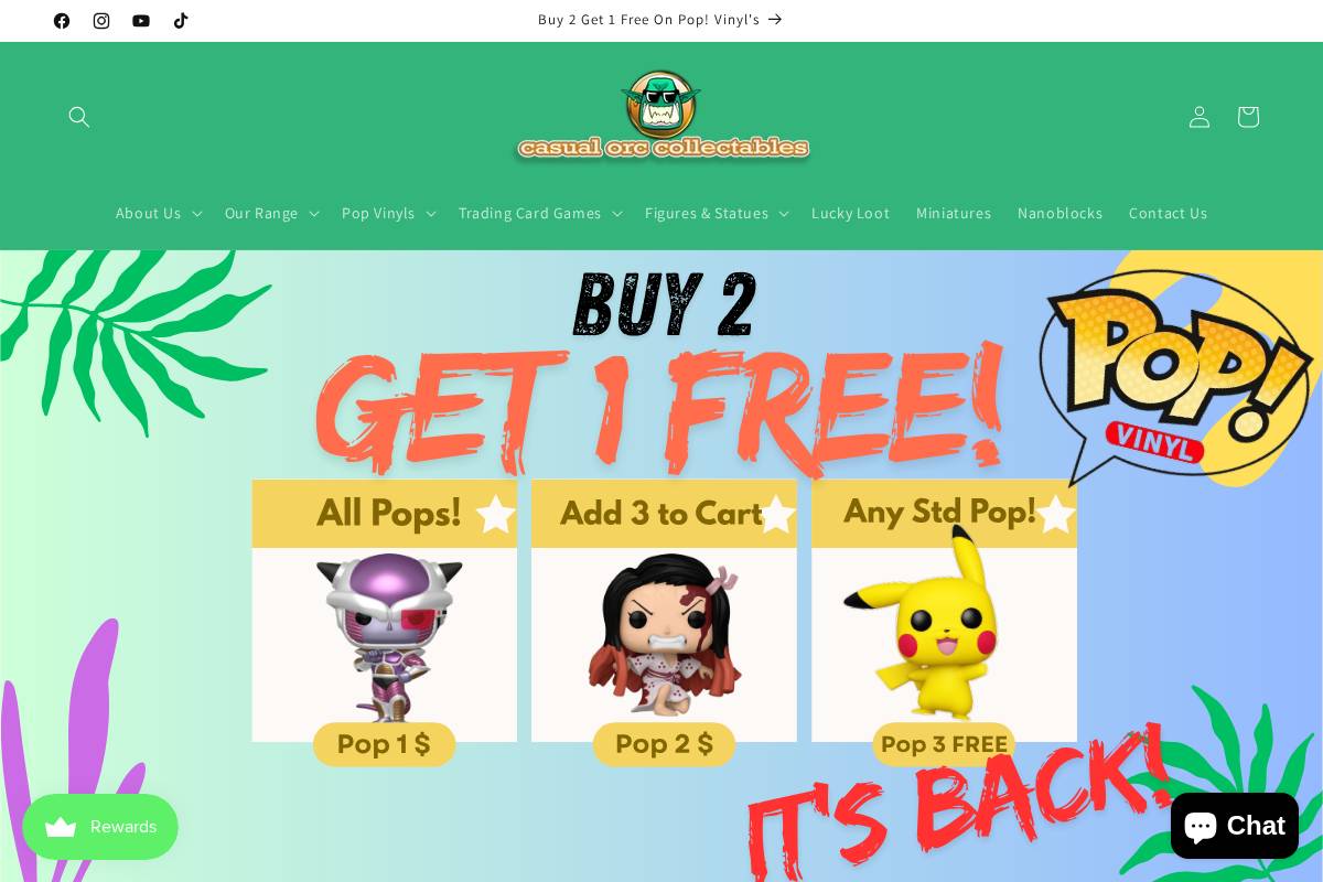 casualorccollectables.com.au homepage screenshot