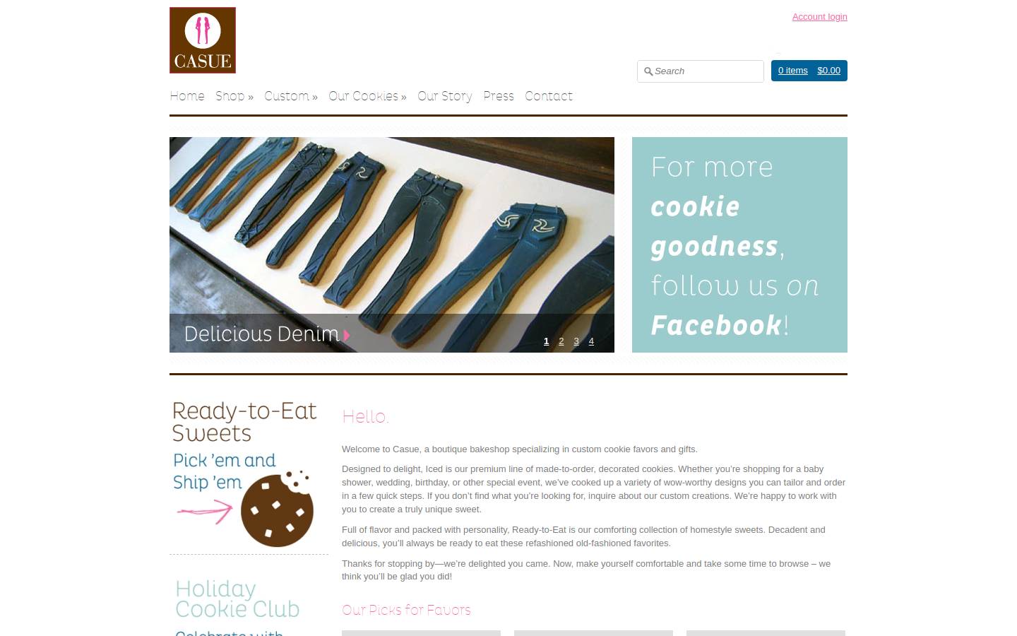 casuesweets.com homepage screenshot