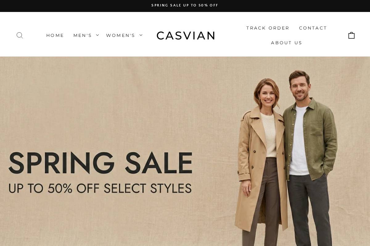 Casvian homepage screenshot