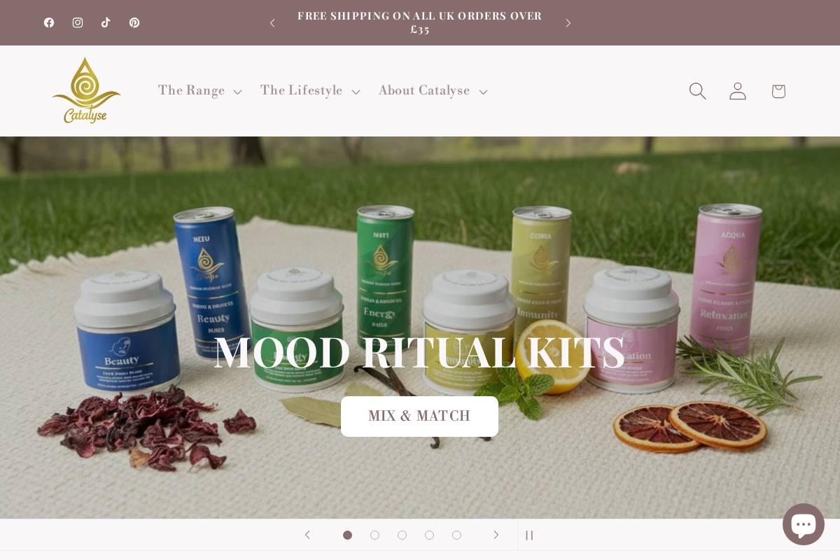 Catalyselifedrinks homepage screenshot