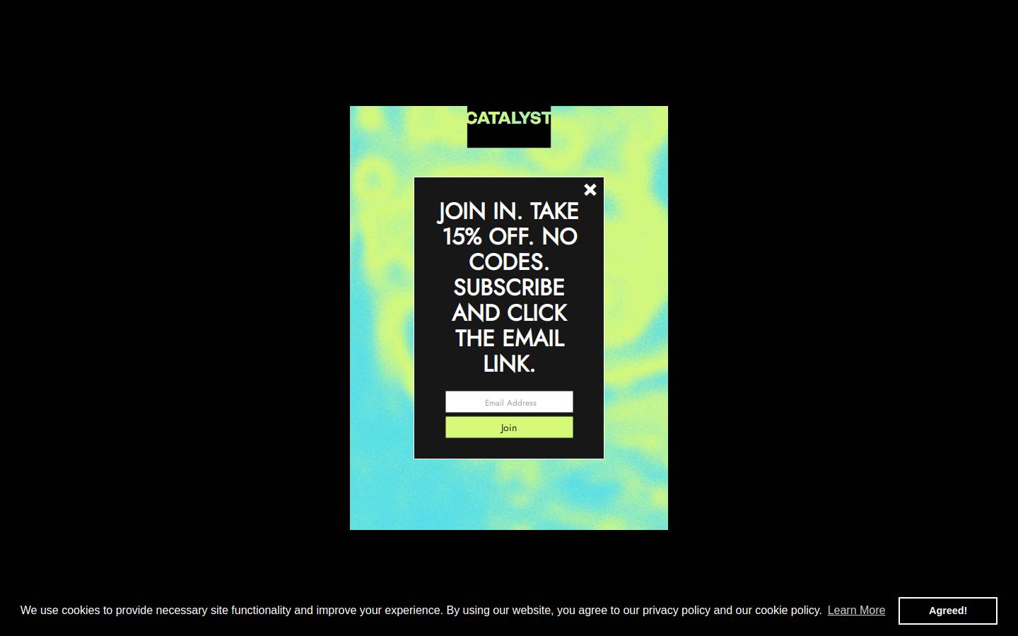 Catalyst homepage screenshot